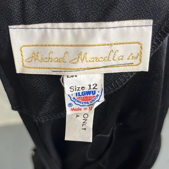 Vintage 80’s Michael Marcella Black Dress with Pearl Sleeves - Picture 6 of 7